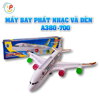 Máy bay đồ chơi có đèn và âm thanh mô phỏng tiếng máy bay cất cánh A380-700 PeeKaPaw Toys