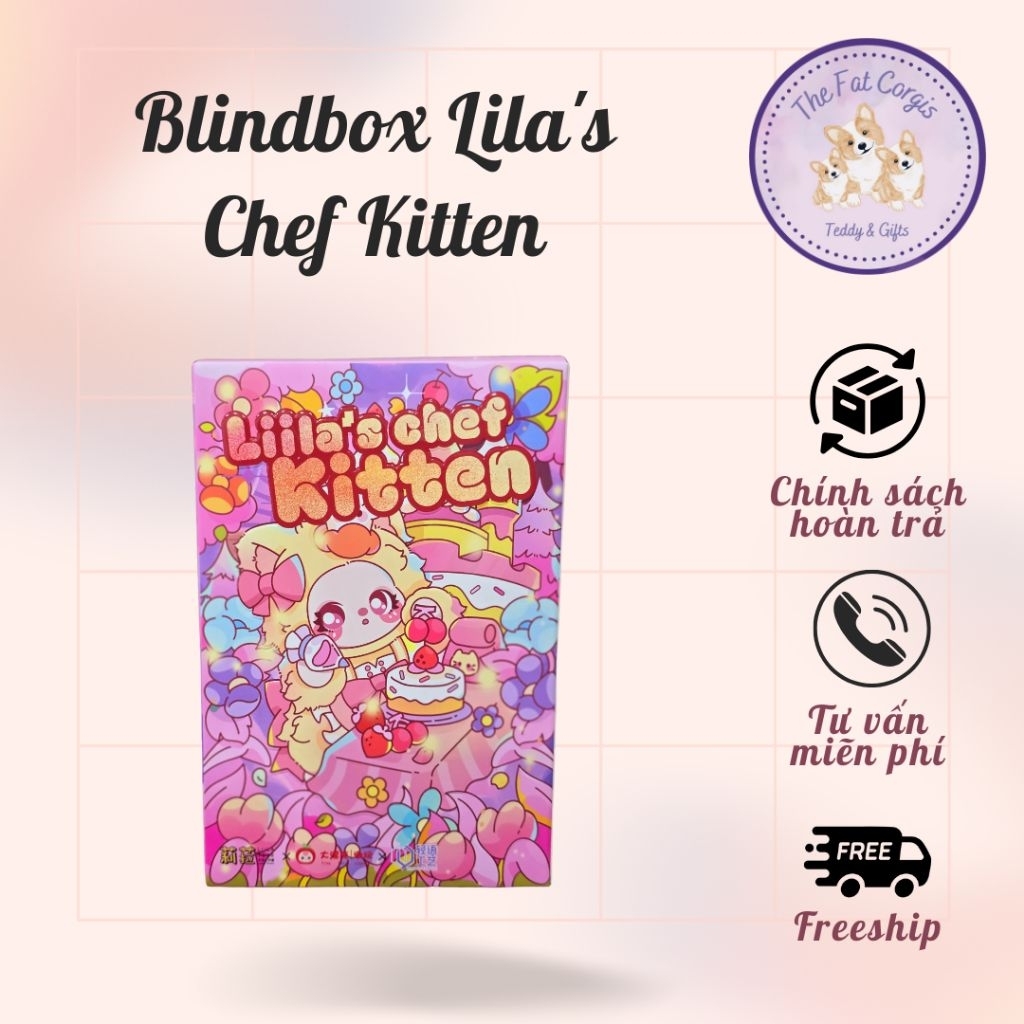 (Chính hãng) Blindbox hộp mù móc khóa gấu bông Lila's Chef Kitten