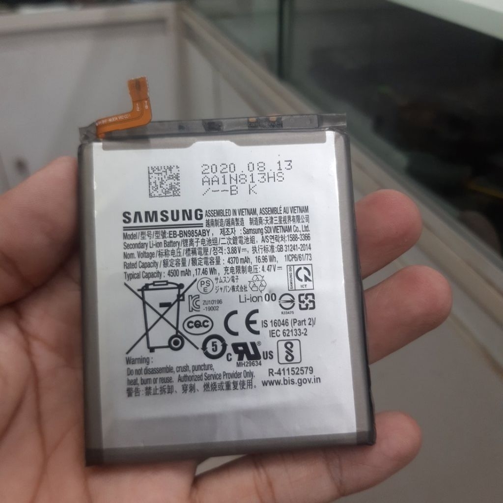 Pin sam sung note 20 ultra,EB-BN985ABY cũ bóc máy hơi kém dùng chống cháy