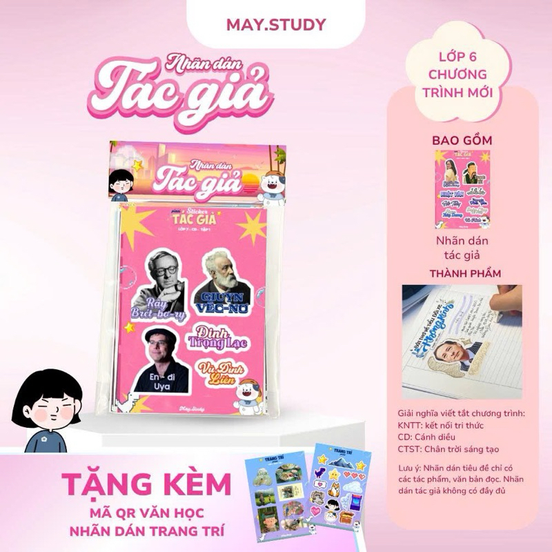 STICKER TÁC GIẢ LỚP 6-KNTT-CD-CTST/Thiết kế bởi MAY.STUDY