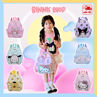 Balo mẫu giáo hoạt hình Sanrio cho bé gái trai 1-5T Túi đi học siêu nhẹ Kuromi Kitty Melody dễ thương BINNIE SHOP PK2043