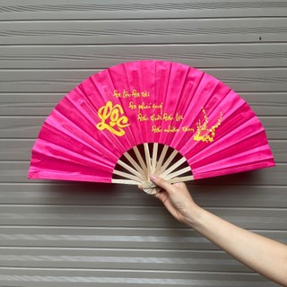 Quạt Lụa In Chữ, Quạt Vải Cầm Tay Đẹp
