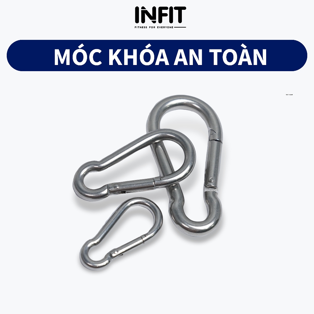 Móc Khóa An Toàn Inox 304 Và Thép Mạ Kẽm | 3 Size  Chịu Lực Tốt, Khóa Lò Xo, Treo Bao Cát – Tập Gym,