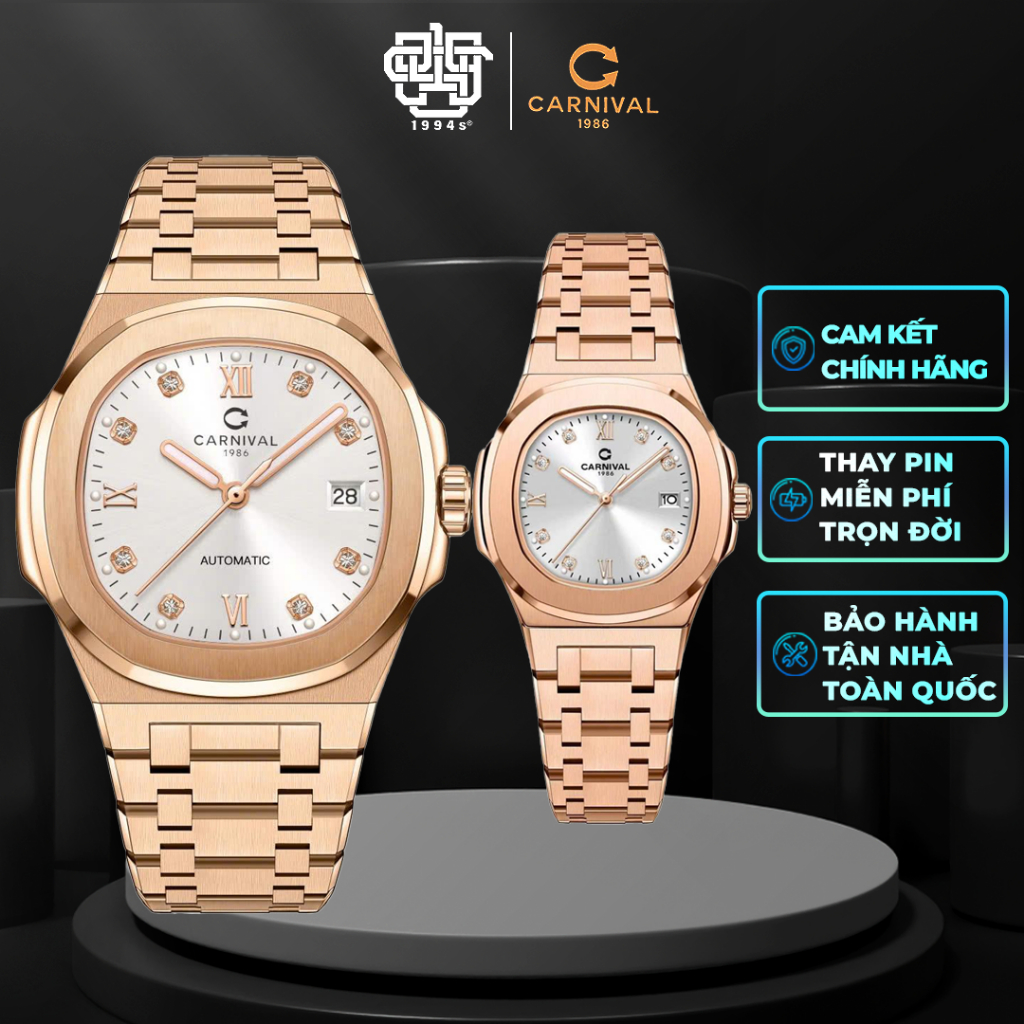 Đồng Hồ Cặp Carnival 8160G-VH-T & 8160L-VH-T Hàng Chính Hãng