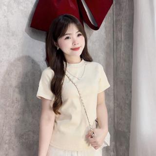  VÒNG CỔ NGẪU NHIÊN   Áo Babytee Dáng Ngắn kèm vòng cổ logo tay mẫu mới 2025 