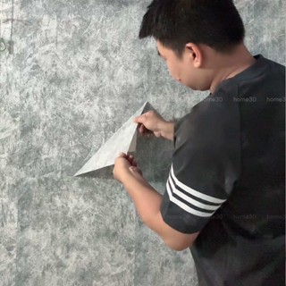 Giấy dán tường giả xi măng khổ 45cm x 10m, decal dán tường giả xi măng có keo sẵn chống thấm nước