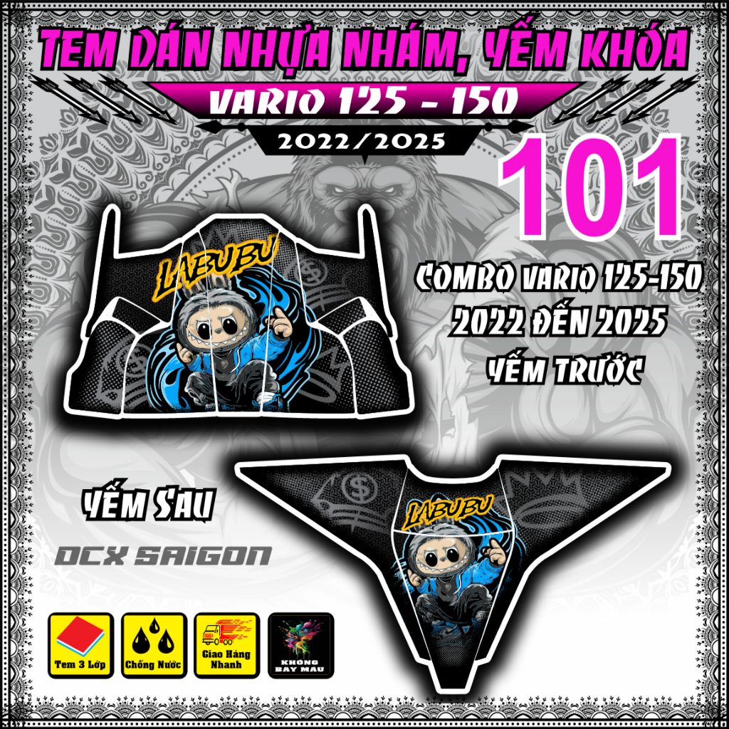 Tem Nhựa Nhám Dán VARIO 125 đời 2023-2025 dán mủ nhám _nhãn dán _ tem xe _vario 125
