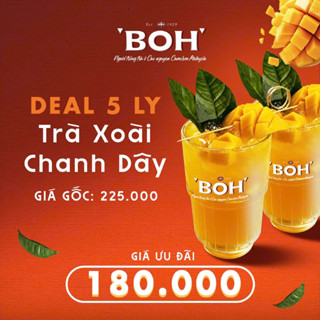 Voucher 5 Ly Trà Xoài Chanh Dây - Voucher for 5 Cups of Mango Passion Fruit Tea