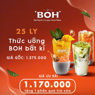 Voucher 25 Ly Thức uống BOH bất kỳ - Voucher for 25 Cups of any BOH Drink