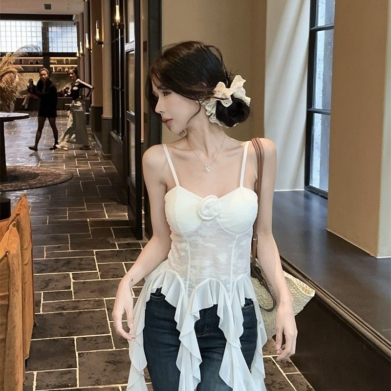 Áo kiểu cho nữ Áo 2 dây có cúp ngực đính hoa thiết kế tua rua thời trang Áo quây Áo tank top  AT27 | BigBuy360 - bigbuy360.vn