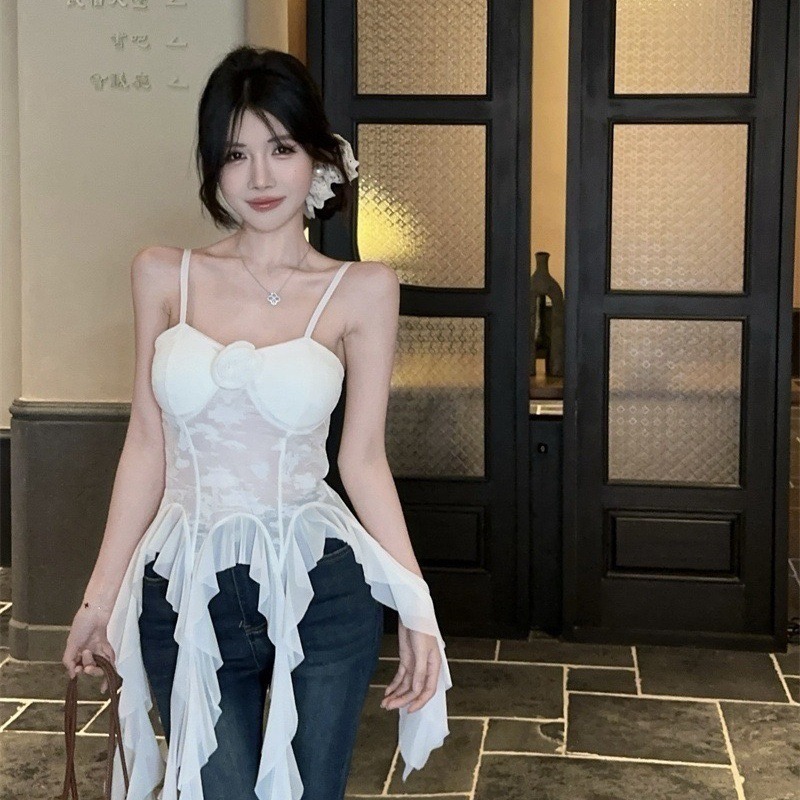 Áo kiểu cho nữ Áo 2 dây có cúp ngực đính hoa thiết kế tua rua thời trang Áo quây Áo tank top  AT27 | BigBuy360 - bigbuy360.vn