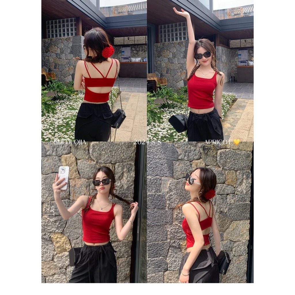 Áo croptop 2 dây Áo quây có mút cho nữ hở lưng cá tính Áo tank top nhiều màu basic dễ phối đồ đi chơi du lịch AT21 | BigBuy360 - bigbuy360.vn