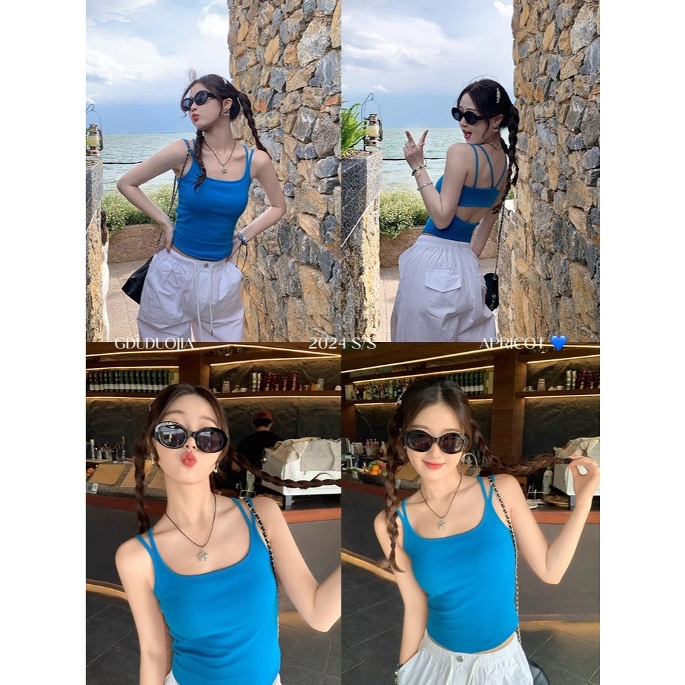 Áo croptop 2 dây Áo quây có mút cho nữ hở lưng cá tính Áo tank top nhiều màu basic dễ phối đồ đi chơi du lịch AT21 | BigBuy360 - bigbuy360.vn