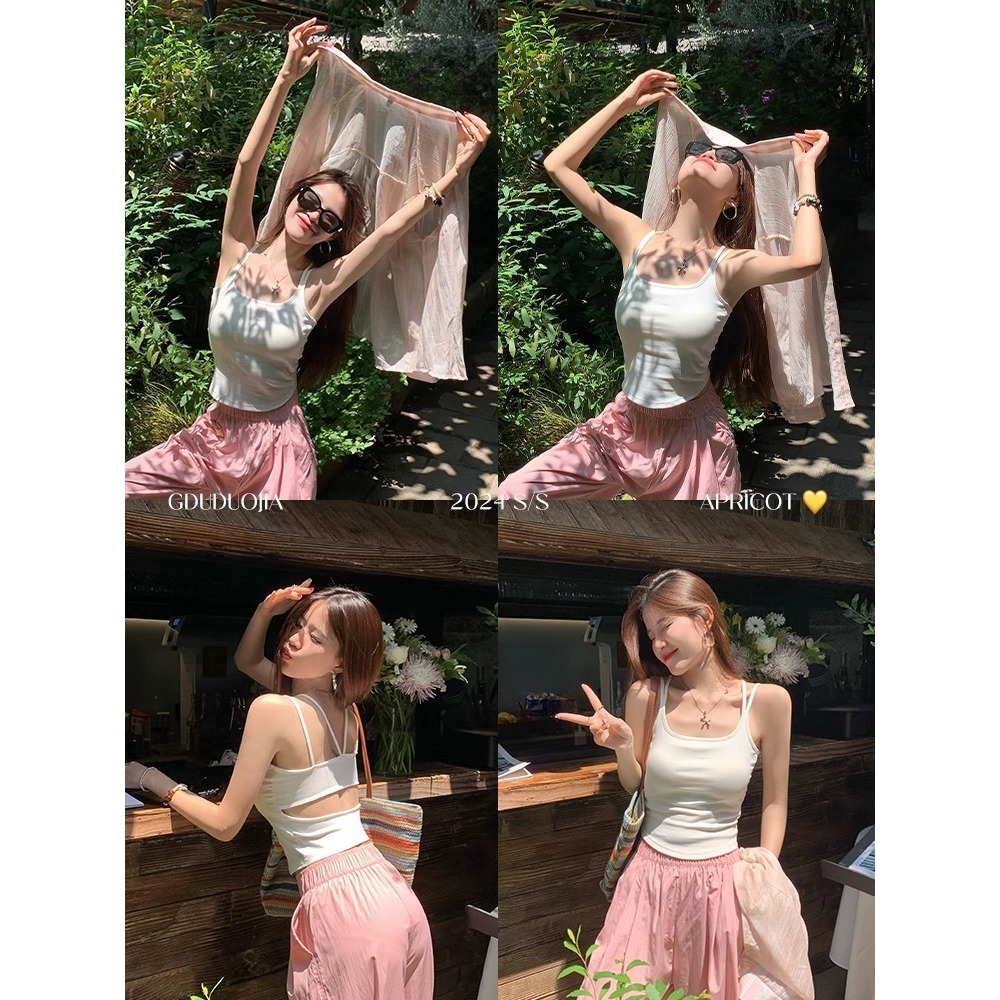 Áo croptop 2 dây Áo quây có mút cho nữ hở lưng cá tính Áo tank top nhiều màu basic dễ phối đồ đi chơi du lịch AT21 | BigBuy360 - bigbuy360.vn