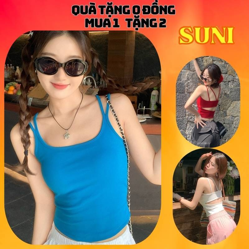 Áo croptop 2 dây Áo quây có mút cho nữ hở lưng cá tính Áo tank top nhiều màu basic dễ phối đồ đi chơi du lịch AT21