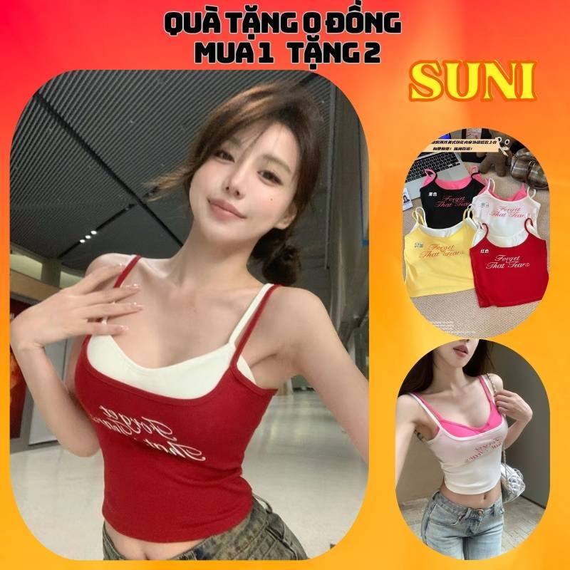 Áo 2 dây cho nữ áo bra thun có mút ngực Áo tank top thiết kế 2 lớp cá tính xinh xắn nhiều màu sắc AT7