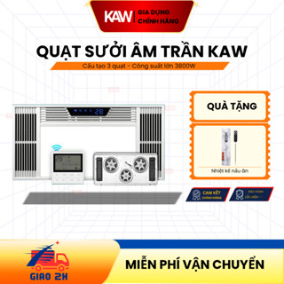 Quạt Sưởi Âm Trần SWI/KAW Công Suất 3800w, Đèn Sưởi Nhà Tắm 4 Chức Năng Sưởi Ấm Kép - Bảo Hành 3 Năm
