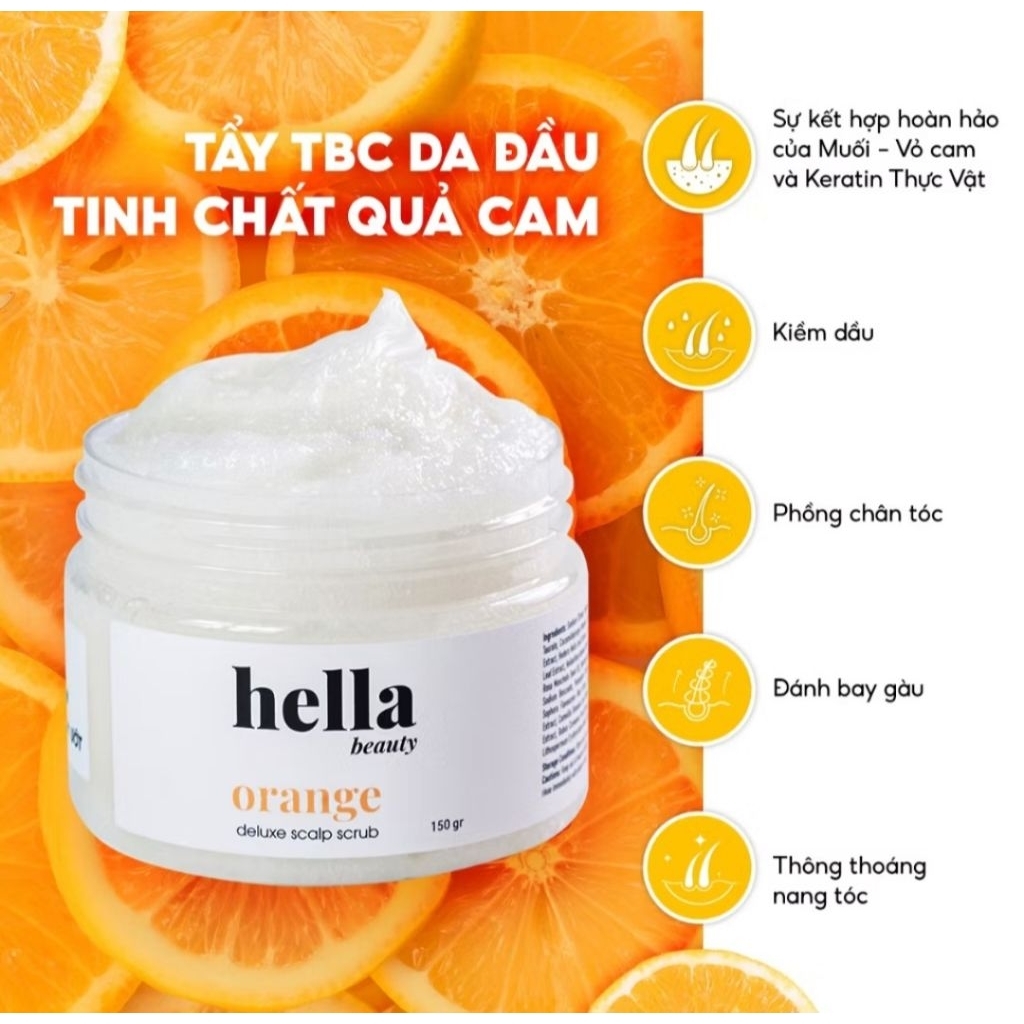 Tẩy Tế Bào Chết Da Đầu Tinh Chất Cam Hella 150G