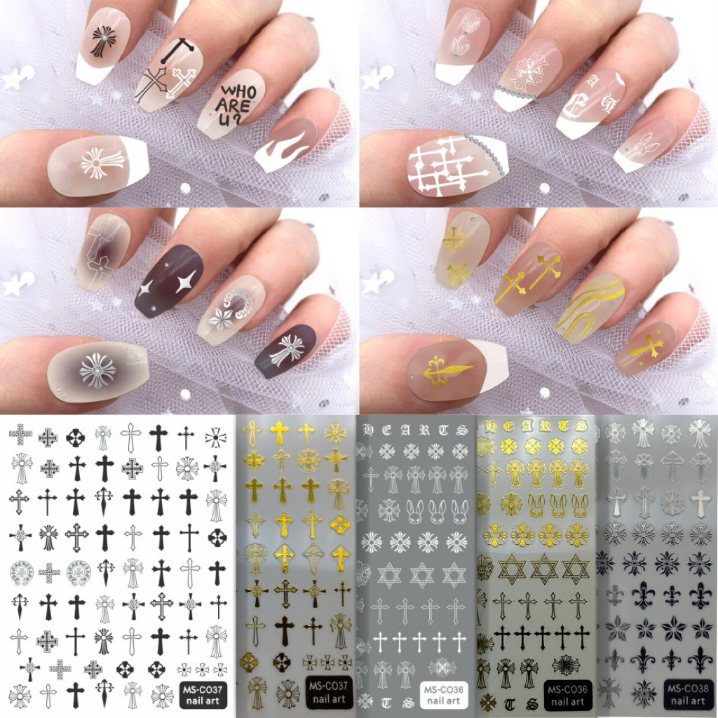 sticker dán trang trí móng nail sticker thánh giá nail