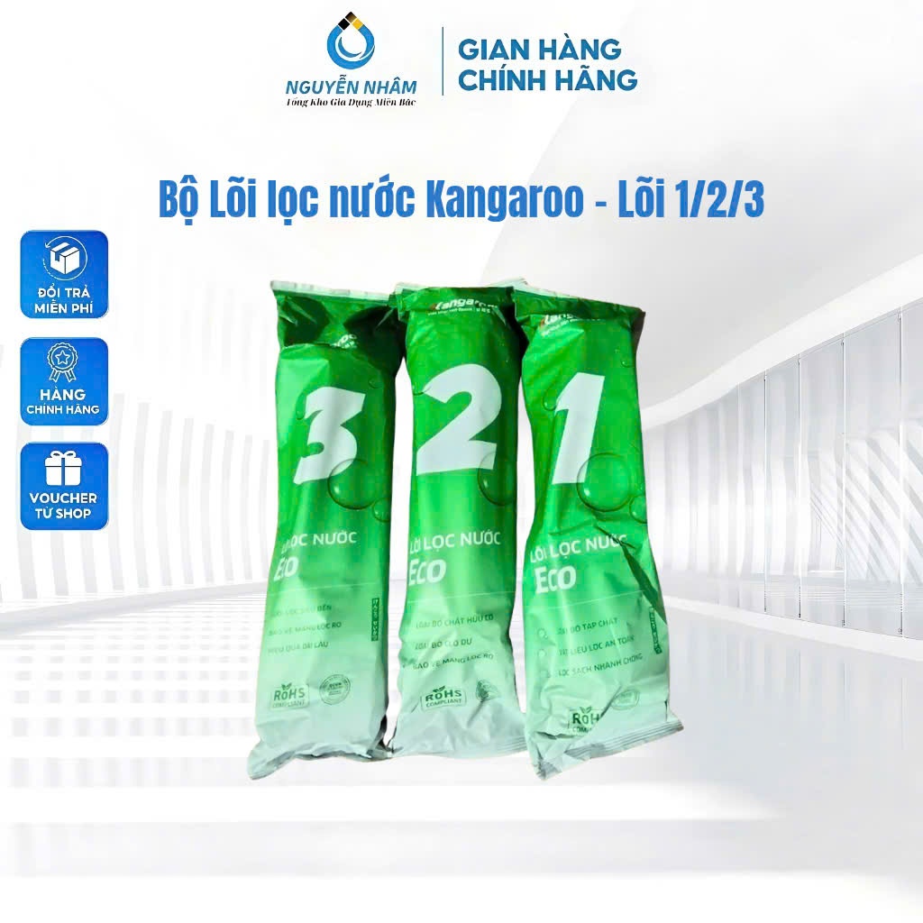 (Chính hãng) Bộ 3 Lõi Lọc Kangaroo 123 Eco