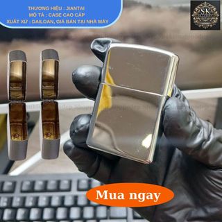 Case Zippo độc lạ ,Mẫu bạc bóng ,vỏ đồng thau (YYBB),(,Không Bao Gồm Nhiên Liệu)