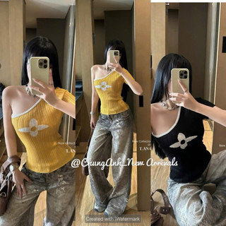 Áo len lệch vai full màu