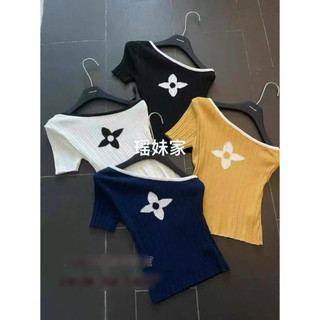 Áo len lệch vai full màu
