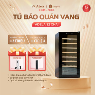 Tủ Bảo Quản Rượu Vang Adela 32 Chai TU1-041 Kệ Gỗ Sồi Cao Cấp Công Suất 85W Giúp Bảo Quản Rượu Tốt