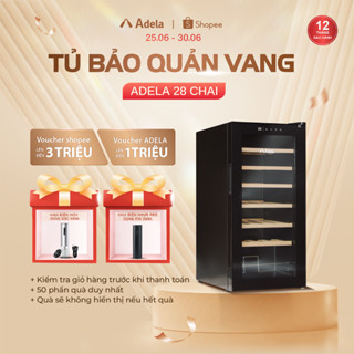 Tủ Bảo Quản Rượu Vang Adela 28 Chai TU1-044 Kính Cường Lực Tráng Gương Cao Cấp - Bảo Hành 12 Tháng
