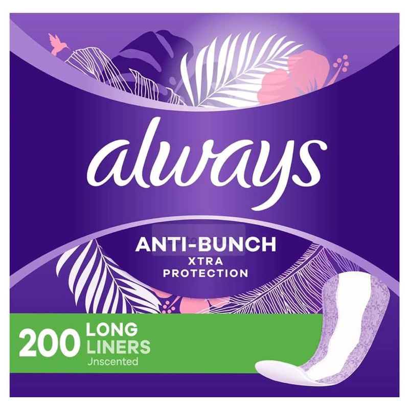 Hàng Mỹ. Băng vệ sinh hàng ngày Always Anti Bunch Xtra Protection Daily Liners Unscented Long.