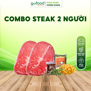 [Hỏa Tốc HN] Combo Steak Thăn Lõi Vai Bò Cao Cấp 500gr - Bò Bít Tết - Set Beefsteak Dành Cho 2 Người - Gofood Market