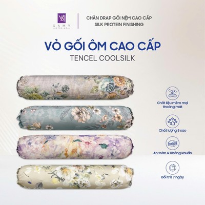 Vỏ Gối Ôm Lụa Tencel Coolsilk SAMY BEDDING Cao Cấp Mềm Mại Thoáng Mát