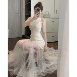 ĐẦM TULLE XOÈ NHẸ CỔ YẾM MIX VẢI NHŨ SANG TRỌNG - LAMIE DRESS