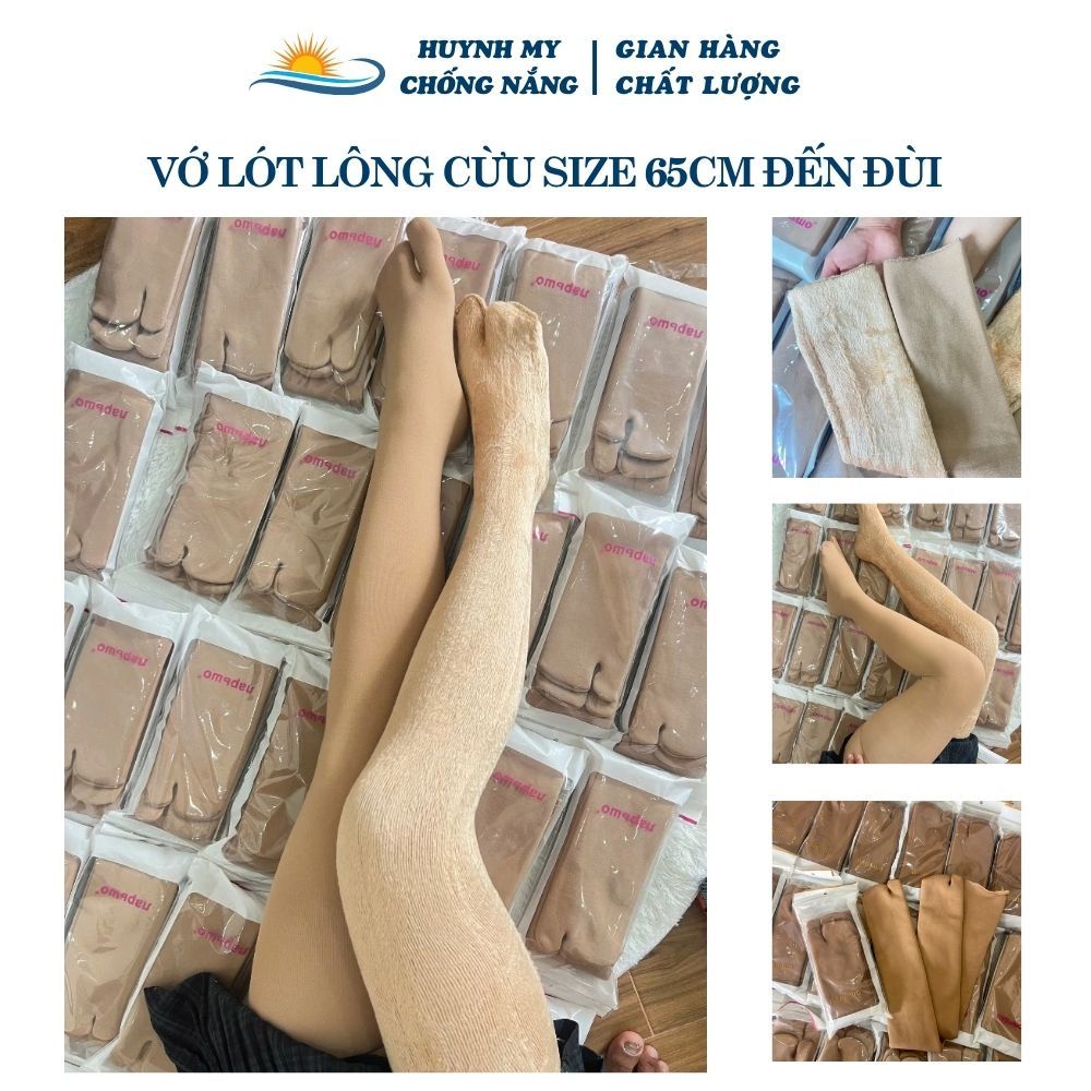 Tất Vớ Đùi Cao Cấp Lông Nhung Ủ Kem, Vớ Chống Nắng Lót Lông Siêu Êm Chân Dài 65cm