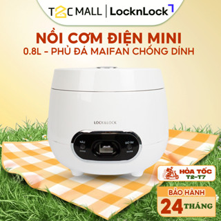 Nồi Cơm Điện Mini LocknLock 0.8L - Phủ Chống Dính Đá Maifan An Toàn Cho Sức Khỏe EJR426WHT - T2CMALL