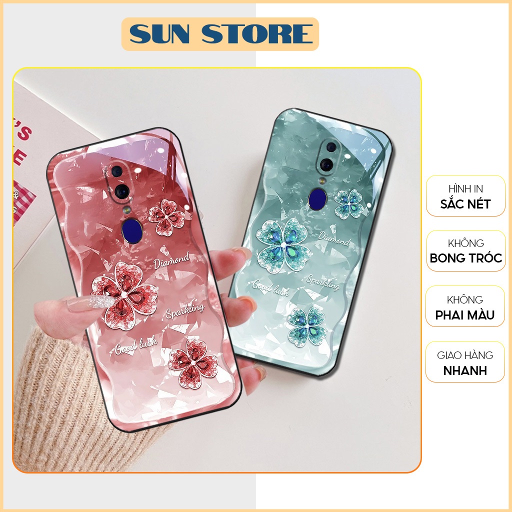 Ốp lưng Oppo F11, F11 Pro in hình cỏ bốn lá, hoa kim cương dành cho nữ, ốp dẻo mềm giá rẻ