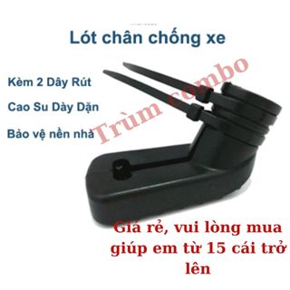 Combo 4 cái Lót Chân Chống Xe Máy Cao Su Chống Trầy Nền Nhà - Kèm 2 Dây Rút - Chất Liệu Dày Dặn Bền Đẹp