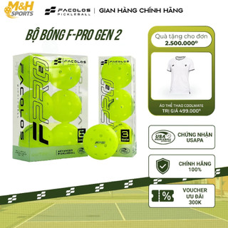 Bóng Pickleball Facolos F-Pro Gen 2 in chìm logo, chất lượng cải tiến siêu bền, hàng chính hãng.