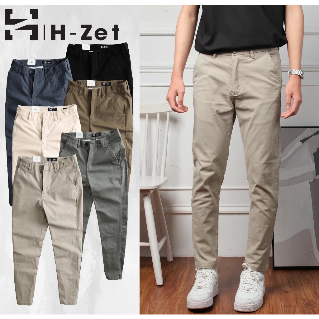 Quần kaki nam lưng thun ẩn chuẩn form nam H-ZET, vải kaki dày dặn, co giãn, đanh mịn LTA