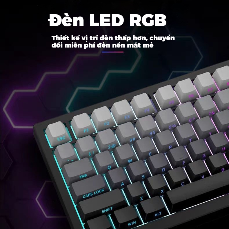 Bàn phím cơ không dây k81pro LED RGB HOTSWAP K81/87 phím kết nối 3 meod Có dây/ không dây 2.4G/Bluetooth Kết nối PC/iPad | BigBuy360 - bigbuy360.vn