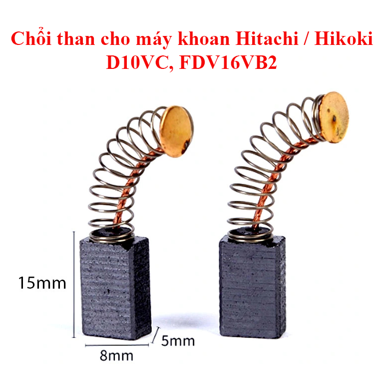 5 đôi chổi than 5x8x15 cho máy khoan Hitachi / Hikoki D10VC, FDV16VB2