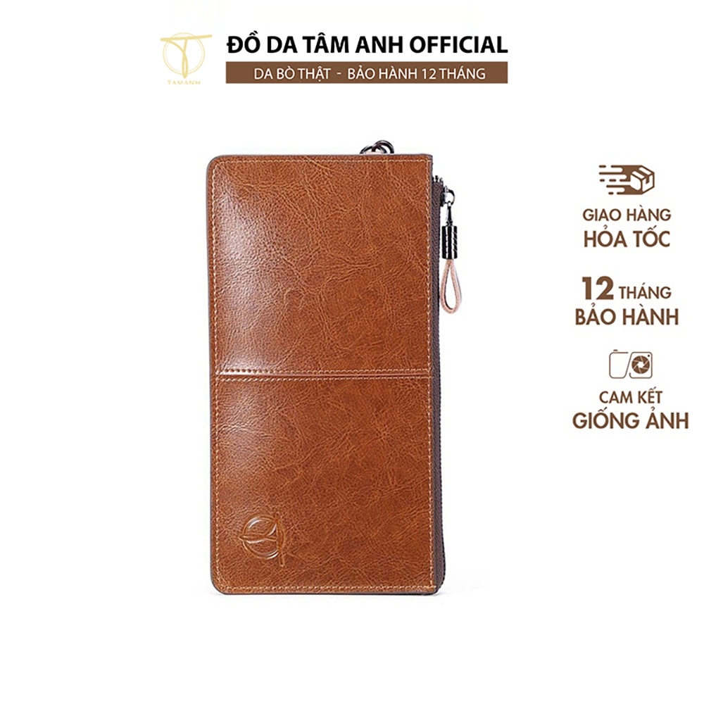 Ví cầm tay nam kiểu dáng trẻ trung TÂM ANH, Clutch nam da bò thật cao cấp VCTTASZB41-N