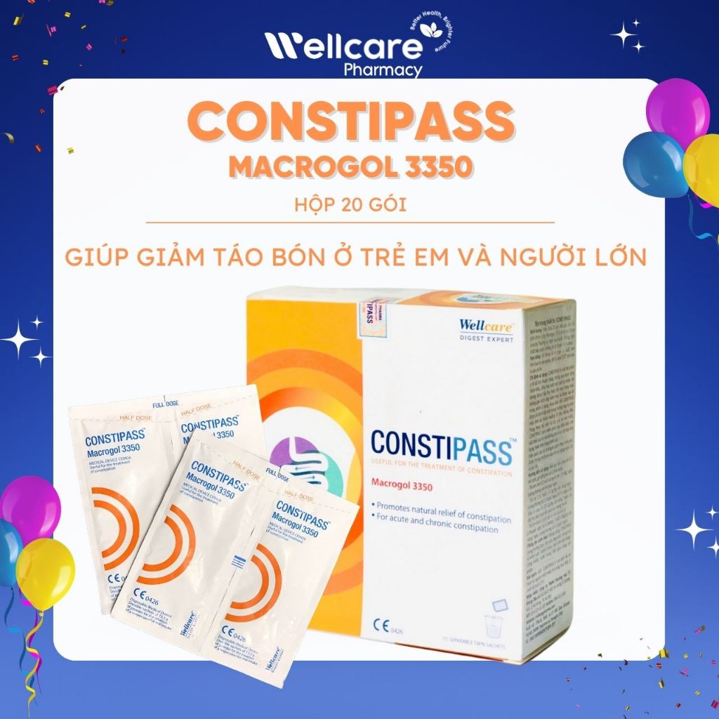 [CHÍNH HÃNG] Bột Nhuận Tràng CONSTIPASS Macrogol 3350 - Giảm táo bón dùng cho trẻ em và người lớn