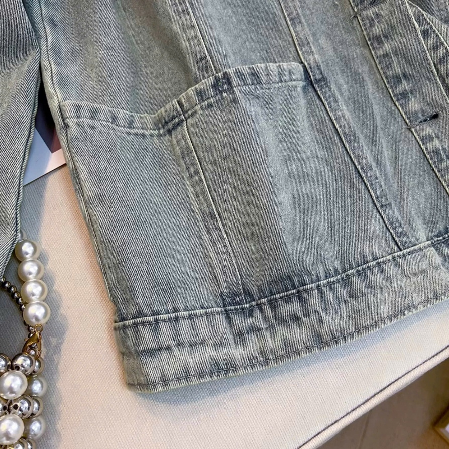 Áo khoác jeans denim nữ dáng rộng có mũ, áo khoác bò dài tay phong cách thời trang Hàn Quốc ED30 | BigBuy360 - bigbuy360.vn