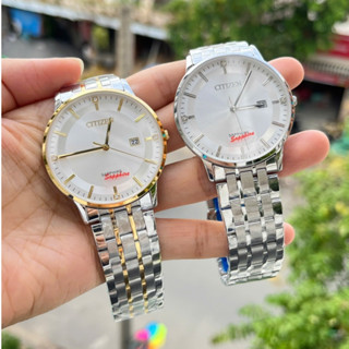  Đồng hồ nam citizen classic dây thép kính sapphire mặt số mỏng -size 42mm 