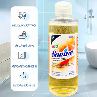 Tẩy Cặn Canxi Nhà Tắm HGO SAVINE, Tẩy Cặn Canxi Inox, Kính, Bồn Cầu, Gạch Men, Lavabo 300ml