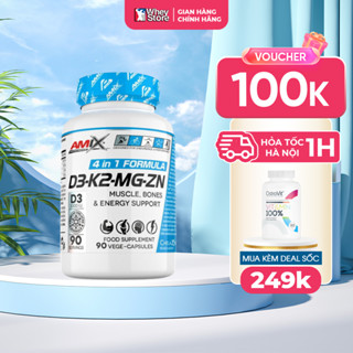 Bổ Sung Sức Khỏe Toàn Diện Amix Formula D3 - K2 - Mg - Zn Lọ 90 Viên Chính Hãng