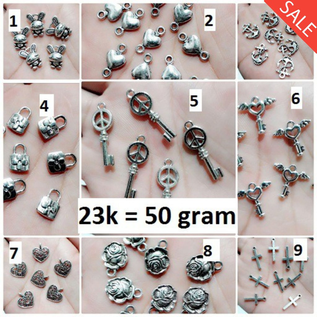 Phụ kiện charm bạc cổ ( 50g = 35k )