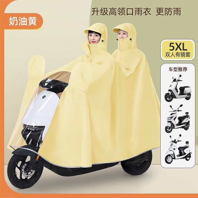  Áo mưa 2 người hàng cao cấp loại 1 áo mưa trùm xe cho mẹ và bé vạt trước trong suốt quynhanhpuka 