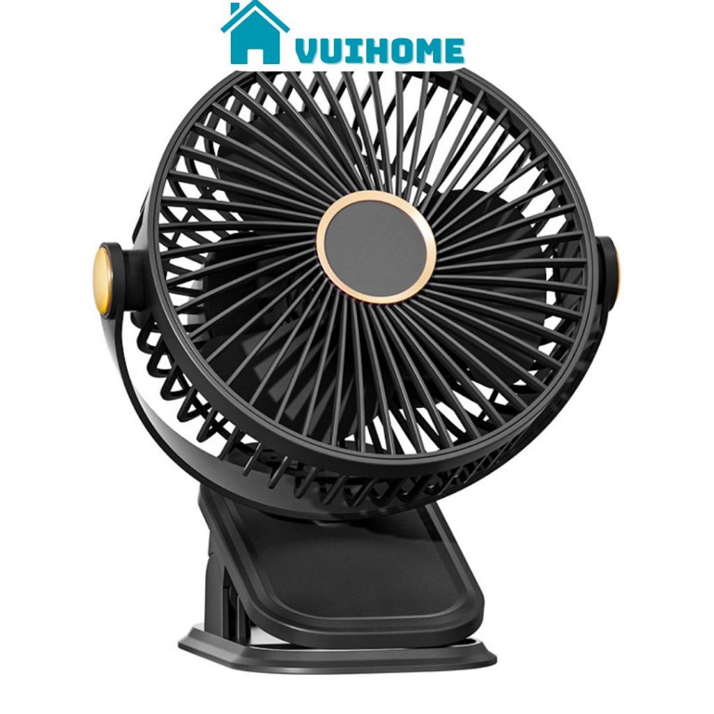 VUIHOME Quạt mini sạc điện 30000 MAH kẹp,GF07 Quạt máy tính để bàn,Điều chỉnh tốc độ 4 tốc độ xoay 7